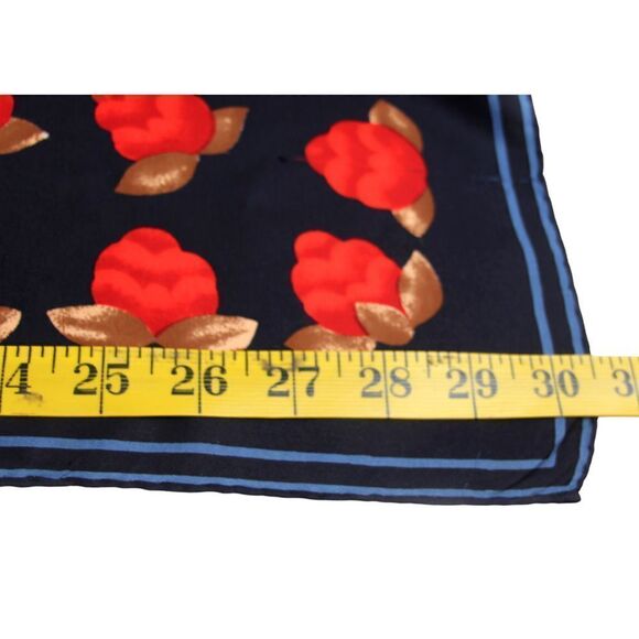 29.5"x30.5" Emanuel Ungaro BLUE BEIGE FLORAL PRINT SILK SCARF SHAWL WRAP (G89 - Picture 11 of 11